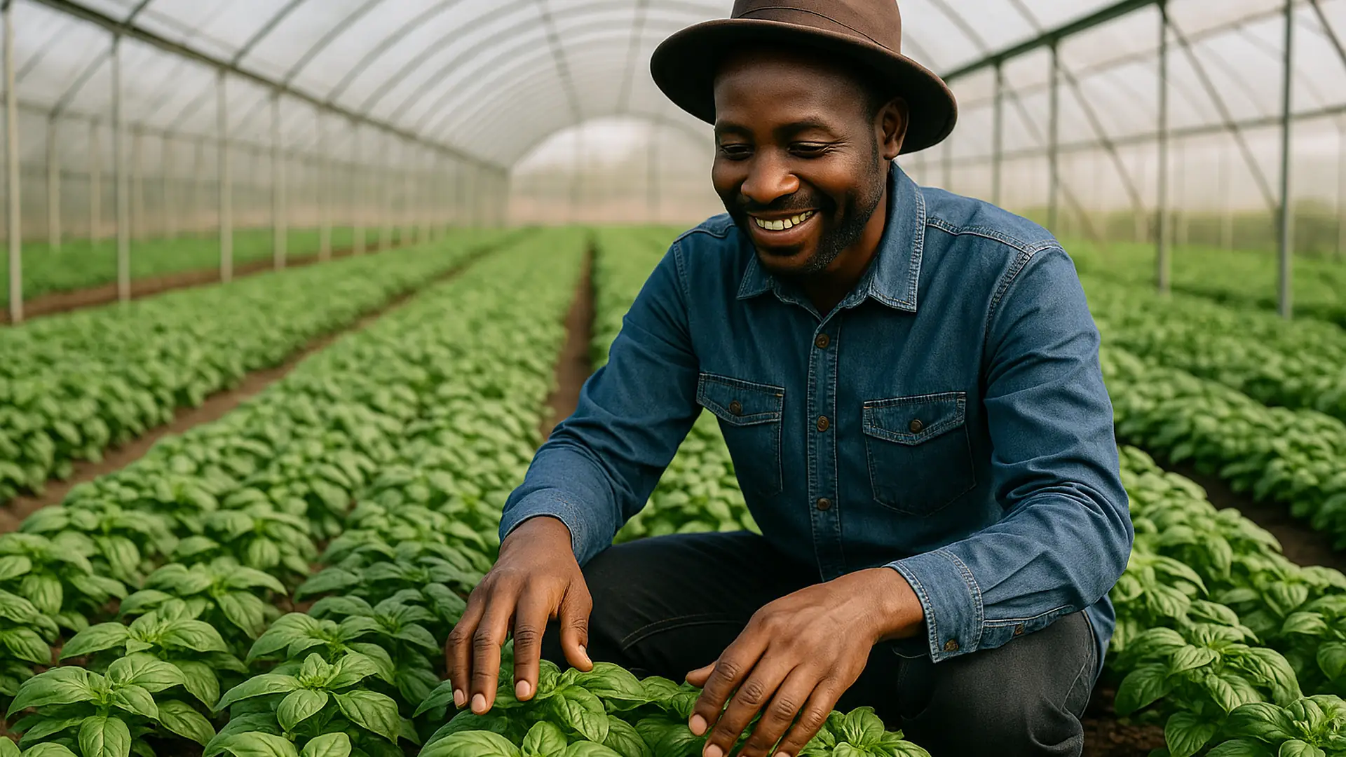 Agriland Greenhouse Basil Herb Growing